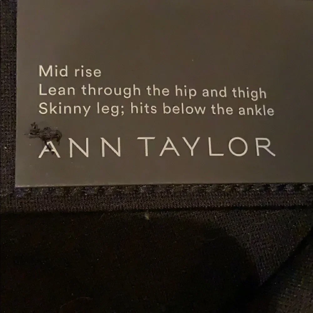 𝅺nwt Ann Taylor the Skinny jeans black 2 Tall jeans